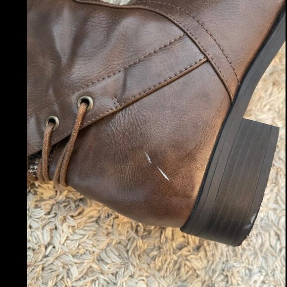 Torrid 9W Wide Calf Wide Width Brown Faux Leather Knee Boots NWOT - Picture 7 of 7